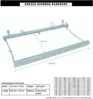 Gladstone frame brushed brass 30 cm. type A