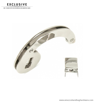 Handbag turn lock nickel 80 mm.