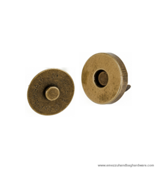 Magnetic snap closure Antique brass &Oslash;14x3 mm.