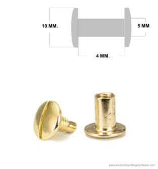 Book screw gold 4 mm.