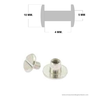 Book screw nickel 4 mm.