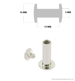 Book screw nickel 15 mm.