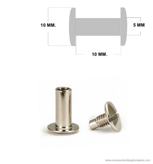 Book screw nickel 10 mm.
