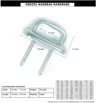 Attachment nickel 23x12 mm.