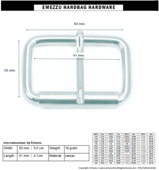 Roller buckle antique brass  50X35 /41 mm.