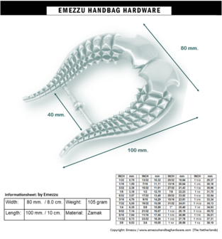 Buckle Pistris old nickel 100X80 mm.