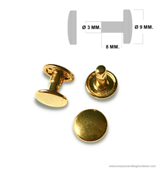 Jiffy/Rivets 34/ 8 mm. Gold