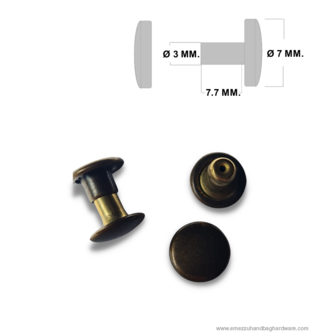 Jiffy/Rivets 33/7.7 mm. Antique brass