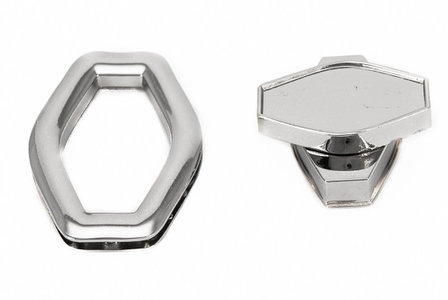Customizable twist lock nickel 54X38 mm.