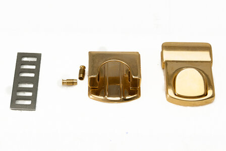 Purse tongue lock gold 35X25 mm.