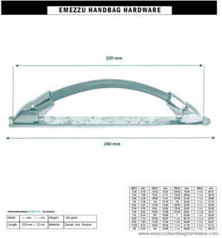 Handle nickel 220 mm.