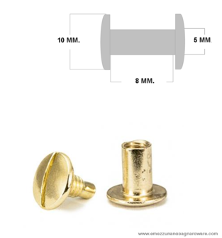 Book screw gold 8 mm.