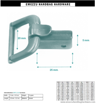 Strap-end 25X5mm. /20 mm.