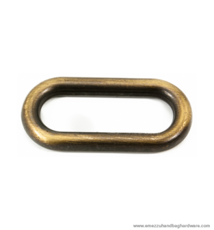 Oval ring brushed brass 52X25 mm. / 40 mm.