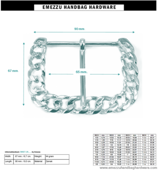 Buckle old nickel 90X67 /65 mm.