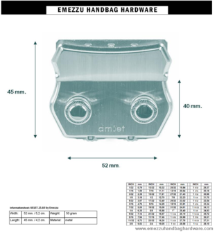 Amiet Combination lock Gold 52X45 mm.