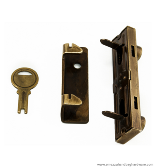Bag frame lock brushed brass 66X16 mm.