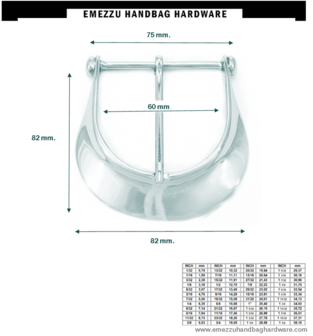 Buckle nikkel 82 X 82 /60 mm.