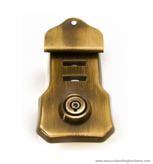 Cheney Briefcase lock brushed brass 80X51 mm.