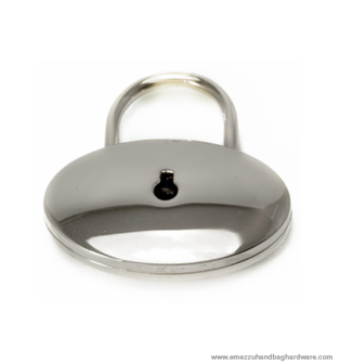 Oval padlock Nickel 45X45 mm.