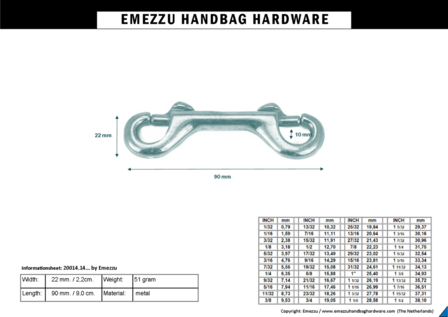 Karabinerhaken 90X22/10 mm.