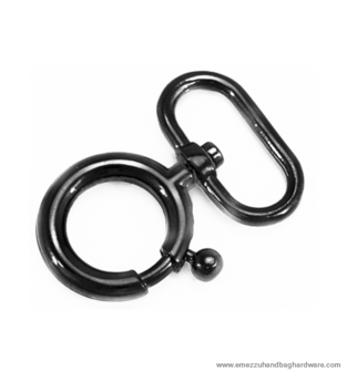 Swivel hook black nickel 47X29/16 mm.