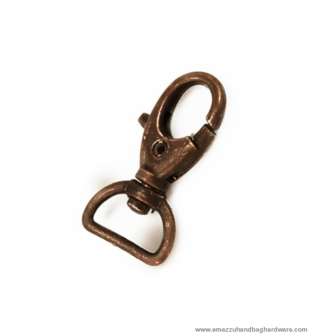 Swivel hook antique red copper 39X21/15 mm.