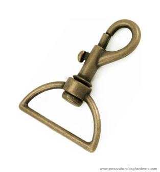 Swivel hook old brass 62X47/38 mm.