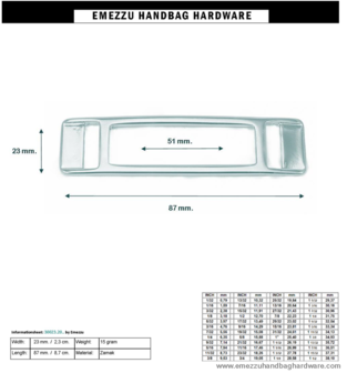 Attachment gold 87x23 mm.