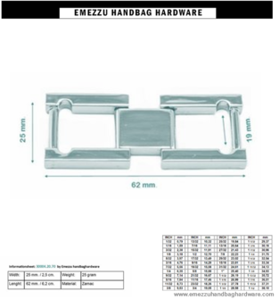 Attachment nickel 62X25/19 mm.