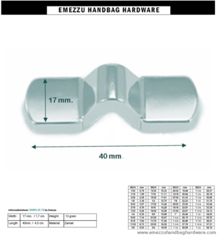 Attachment Nickel 40x17 mm.