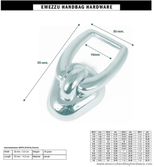 Handle loop Gold 55X30/19 mm.