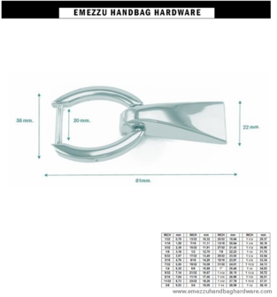 Handle loop Gold 81X38/20 mm.