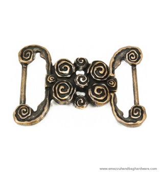 Buckle Antique brass 80X60/44 mm. 