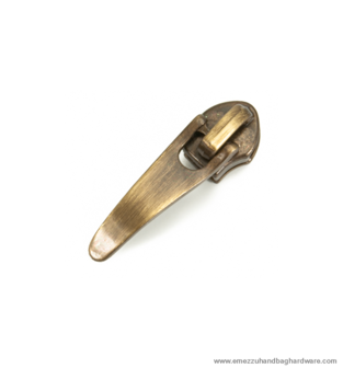 Zipper slider Brass brushed 35 X 4 /6 mm.&nbsp;