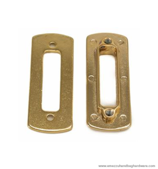 Eyelet with screws gold 55X20 mm. / 32 mm.