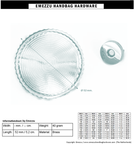Customizable magnetic snap closure nickel Ø 52 mm.