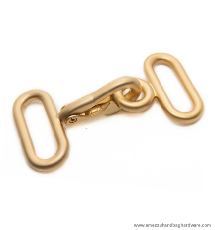 Snap hook gold matt brushed 92X46/35 mm.