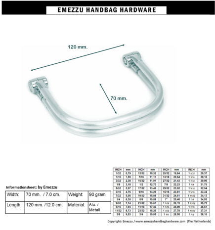 Internal tubular frame 12 cm.