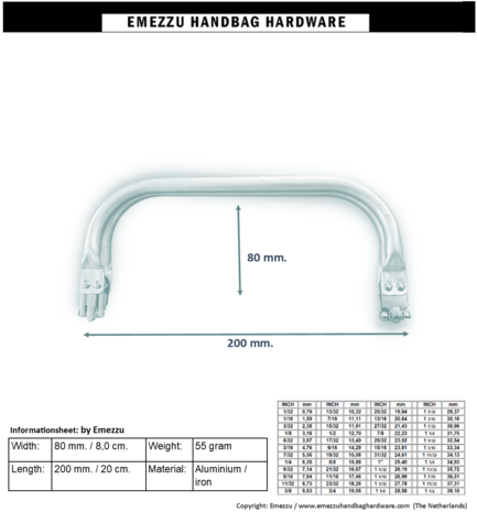 Internal tubular frame 20 cm.