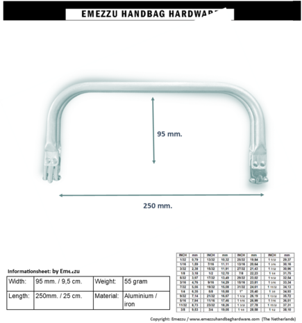 Internal tubular frame 25 cm.