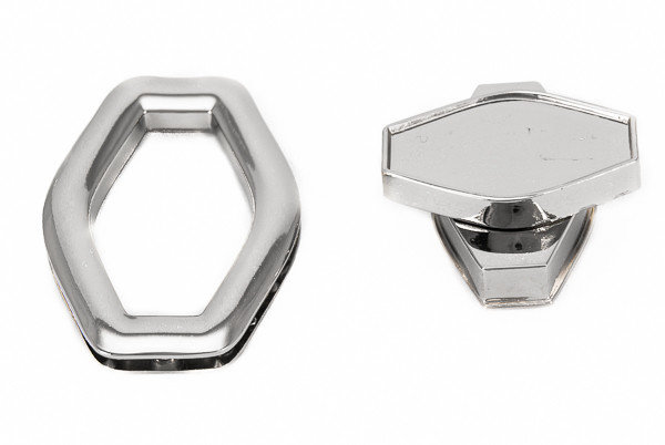 Customizable twist lock nickel 54X38 mm.