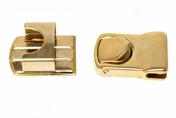 Purse tongue lock gold 35X25 mm.