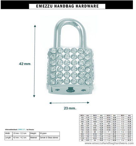 Padlock 42X23 mm.