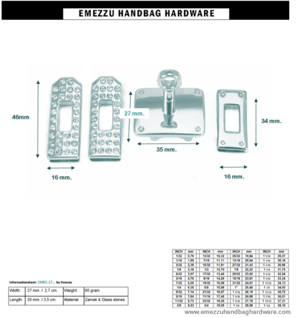 Herm&egrave;s lock 35X27 mm.