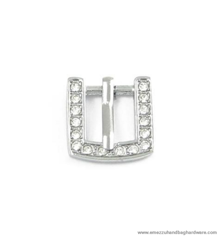 Buckle nickel-strass 20X19 /12 mm.