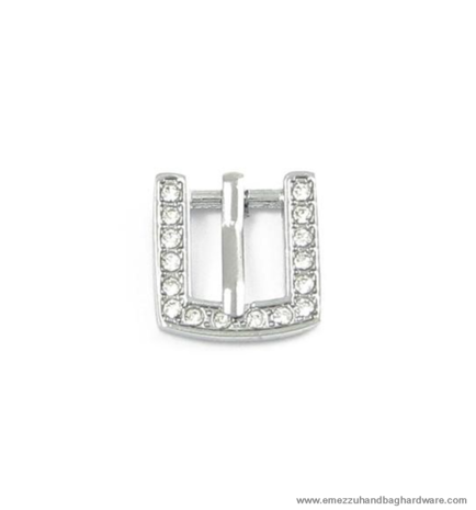 Buckle nickel-strass 19X18 /10 mm.