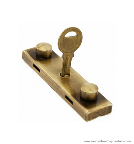 Bag frame lock brushed brass 66X16 mm.