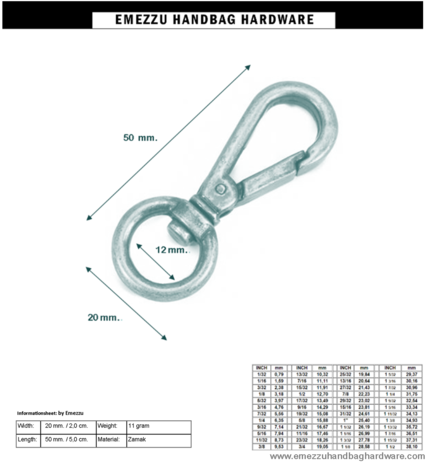 Swivel hook Antique brass 50X20/12mm.