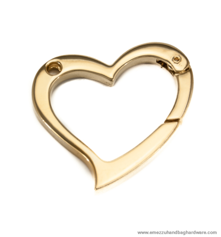 Heart-shaped snap hook gold 53X53 mm.